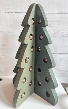 Rustic Wooden Jingle Bell Christmas Tree